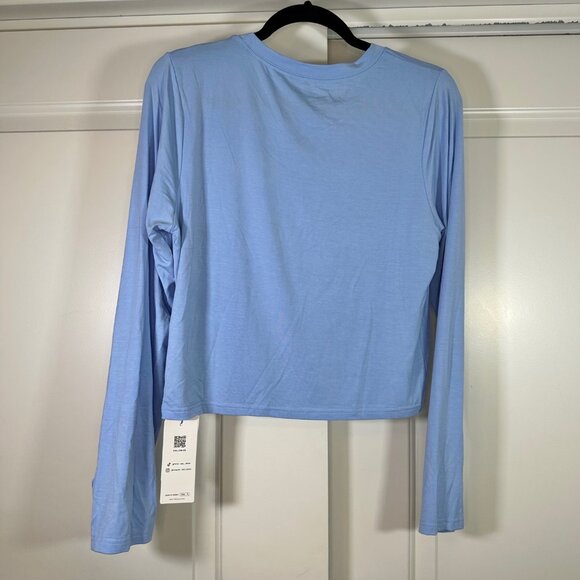 Sky Blue Solid Slim Fit Basic Crew Neck Thumb-Hole Shirt 1XL - NEW - Picture 6 of 10